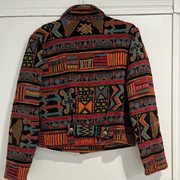 Vintage 80s 90s Multicolor Southwestern‎ Moto Style Jacket Sz. S - Picture 4 of 9